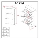 Ver imagem 6 de Sapateira 3 Portas 71,1x117,2cm Amêndoa