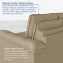 Ver imagem 6 de Sofá Retrátil Reclinável 3 Lugares 180cm Veludo com Molas Palmeira CabeCasa MadeiraOriginals Bege