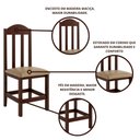 Ver imagem 3 de Conjunto 8 Cadeiras em Madeira Maciça Escura com Estofado Bege Repleta