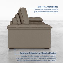 Sofá Palmeira Retrátil Reclinável sem Caixa 3 Lugares 180cm Veludo com Molas CabeCasa MadeiraMadeira - 9