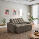 Ver imagem 3 de Sofá Retrátil e Reclinável 3 Lugares Veludo Castor Palmeira 180cm CabeCasa MadeiraOriginals