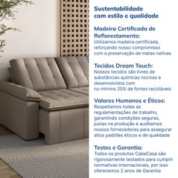 Sofá Palmeira Retrátil Reclinável sem Caixa 3 Lugares 180cm Veludo com Molas CabeCasa MadeiraMadeira - 10