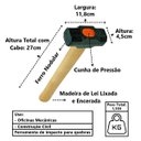 Ver imagem 4 de Marreta Cabo de Madeira Lixado Encerado Cunha Pressão 1500g Minasul