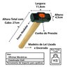Marreta Cabo de Madeira Lixado Encerado Cunha Pressão 1500g Minasul - 4