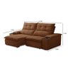 Sofá Retrátil e Reclinável 3 Lugares 210cm com Porta Copos e Objetos Bulgária - 3