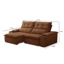 Ver imagem 3 de Sofá Retrátil Reclinável 3 Lugares 210cm com Porta Copos e Objetos Bulgária
