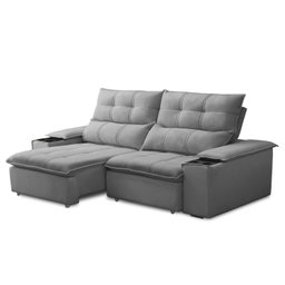 Sofá Retrátil e Reclinável 3 Lugares 210cm com Porta Copos e Objetos Bulgária - 2 Sofá Retrátil e Reclinável 3 Lugares 210cm com Porta Copos e Objetos Bulgária - 2
