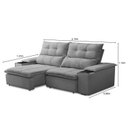 Ver imagem 3 de Sofá Retrátil Reclinável 3 Lugares 210cm com Porta Copos e Objetos Bulgária