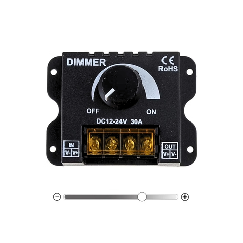 Dimmer Analógico Fita Led 12-24v 30a Interruptor