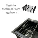 Ver imagem 3 de Cuba Pia Inox Preta Quadrada 60x45 com Acessórios.
