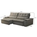 Ver imagem 3 de Sofá Retrátil e Reclinável 3 Lugares 230cm com Porta Copos e Objetos Bulgária
