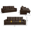 Ver imagem 3 de Sofá Retrátil e Reclinável 2 Lugares 1,90m com Molas Madrid Suede Marrom Mirra Decor