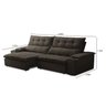 Sofá Retrátil e Reclinável 3 Lugares 230cm com Porta Copos e Objetos Bulgária - 3