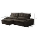 Ver imagem 3 de Sofá Retrátil e Reclinável 3 Lugares 230cm com Porta Copos e Objetos Bulgária