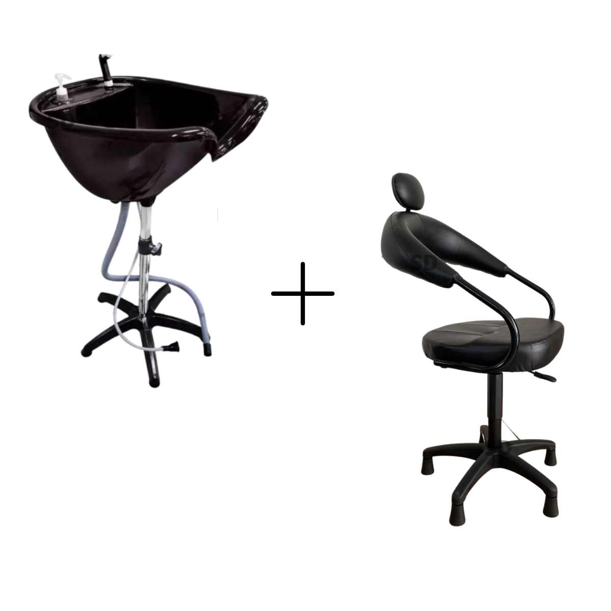 Kit Salão Cadeira Futurama Almofadada + Lavatório Portátil - 2