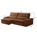 Ver imagem 3 de Sofá Retrátil Reclinável 3 Lugares 230cm com Porta Copos e Objetos Bulgária