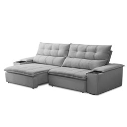Sofá Retrátil e Reclinável 3 Lugares 230cm com Porta Copos e Objetos Bulgária - 2