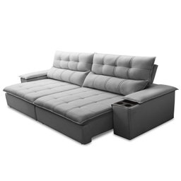 Sofá Retrátil e Reclinável 3 Lugares 230cm com Porta Copos e Objetos Bulgária - 4