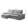 Sofá Retrátil e Reclinável 3 Lugares 230cm com Porta Copos e Objetos Bulgária - 3