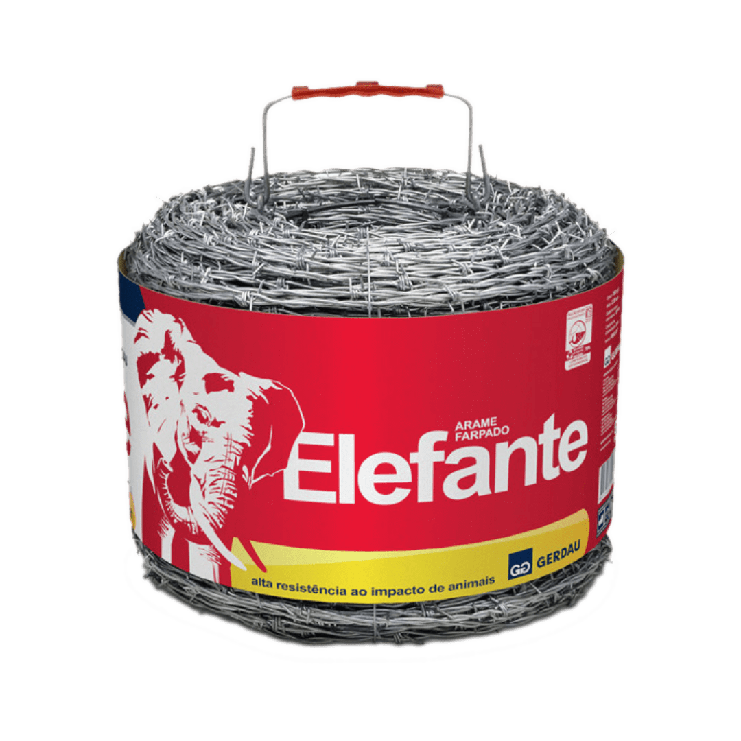 Arame Farpado Galvanizado Elefante 400kgf 400 Metros Gerdau Farpado Elefante