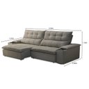 Ver imagem 3 de Sofá Retrátil Reclinável 4 Lugares 250cm com Porta Copos e Objetos Bulgária