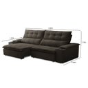 Ver imagem 3 de Sofá Retrátil e Reclinável 4 Lugares 250cm com Porta Copos e Objetos Bulgária