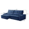 Sofá Retrátil e Reclinável 4 Lugares 250cm com Porta Copos e Objetos Bulgária - 3