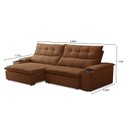 Ver imagem 3 de Sofá Retrátil e Reclinável 4 Lugares 250cm com Porta Copos e Objetos Bulgária