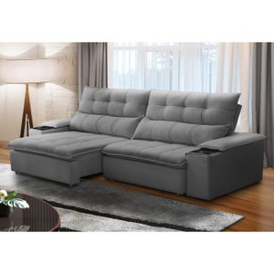 Sofá Retrátil e Reclinável 4 Lugares 250cm com Porta Copos e Objetos Bulgária