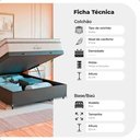 Ver imagem 5 de Cama Box Baú Casal Couro Preto + Colchão Paris Branco Couro Preto/branco