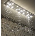 Ver imagem 2 de Lustre de Cristal Para Sala de Jantar/Estar Base de Inox 1MX20CM de 1,30m de Altura