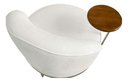 Ver imagem 4 de Poltrona Cadeira Giratória Naomi com Mesa Lateral Boucle Branco Bz Home Decor