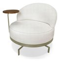 Ver imagem 2 de Poltrona Cadeira Giratória Naomi com Mesa Lateral Boucle Branco Bz Home Decor