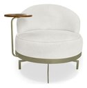 Ver imagem 5 de Poltrona Cadeira Giratória Naomi com Mesa Lateral Boucle Branco Bz Home Decor