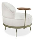 Ver mais imagens de Poltrona Cadeira Giratória Naomi com Mesa Lateral Boucle Branco Bz Home Decor