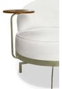 Ver imagem 3 de Poltrona Cadeira Giratória Naomi com Mesa Lateral Boucle Branco Bz Home Decor