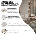 Ver imagem 2 de Conjunto Mesa de Jantar Lara 180cm Cerâmica Base Aço Carbono Bronze com 8 Cadeiras em Linho Cru