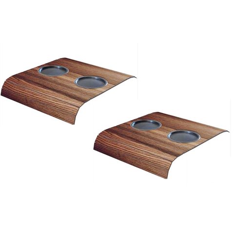 kit 2 Suporte Porta Copos Com Porta Controle Braço Sofá Casa COR:MARROM CLARO