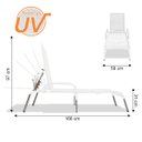 Ver imagem 5 de Kit 2 Espreguiçadeiras Reclinável Alumínio Madrid Branca com Mesa de Centro