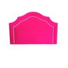 Cabeceira Provençal Luxo Veludo Pink com Tachas Prata - 1