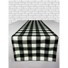 Caminho de Mesa Xadrez Preto e Branco Natalino 100% Algodão - 40x200cm - 2