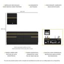 Ver imagem 4 de Armário de Cozinha Compacta 220cm com Rodapé Veneza Multimóveis V2110 Preto/Dourado