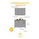 Ver imagem 5 de Armário de Cozinha Modulada Compacta Fidelitá Nara 100% MDF 2 Peças 120cm 6 Portas 2 Gavetas com