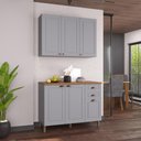 Ver imagem 3 de Armário de Cozinha Modulada Compacta Fidelitá Nara 100% MDF 2 Peças 120cm 6 Portas 2 Gavetas com