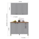 Ver imagem 2 de Armário de Cozinha Modulada Compacta Fidelitá Nara 100% MDF 2 Peças 120cm 6 Portas 2 Gavetas com