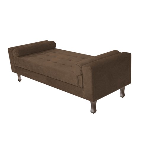 Recamier Baú Félix Solteiro 90 cm Suede - ADJ Decor - Marrom