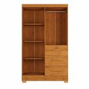 Ver imagem 4 de Guarda-Roupa 4 Portas 3 Gavetas Amanda Yescasa Marrom/Nature