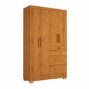 Ver imagem 2 de Guarda-Roupa 4 Portas 3 Gavetas Amanda Yescasa Marrom/Nature