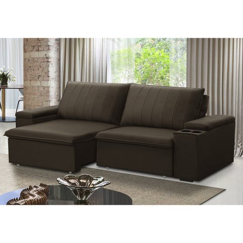 Sofá Retrátil e Reclinável 3 Lugares 225cm com Porta Copos Ballarat