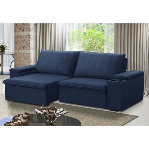 Sofá Retrátil e Reclinável 3 Lugares 225cm com Porta Copos Ballarat